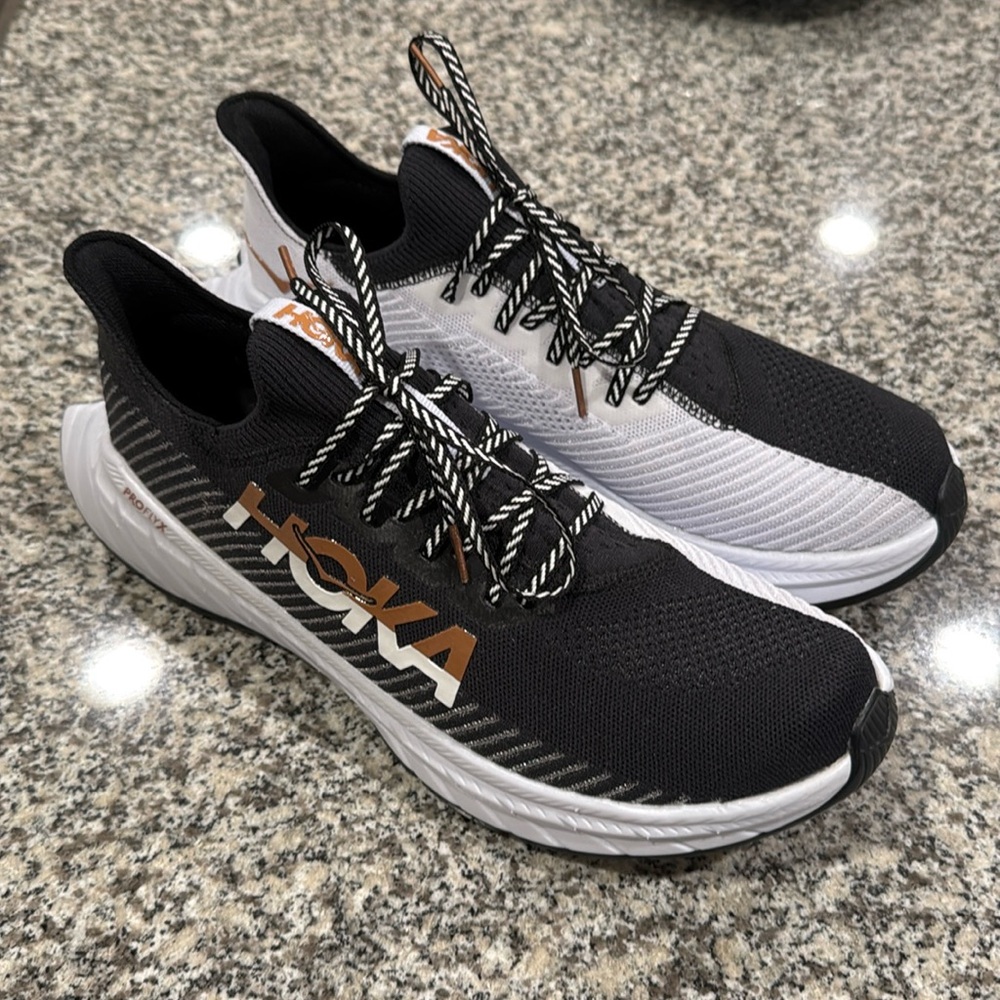 HOKA ONE ONE Carbon X3 Brand New without Tags/Box (Size 12 Black White Gold)